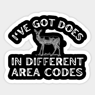 Funny Hunting Does In Different Area Codes Sticker